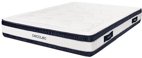 Cecotec Colchón Híbrido Flow CecoFresh 2900 CoolConfort Hybrid 140x200. Multicapa, Núcleo de Muelles Ensacados y Tecnología CoolConfort, Sensación Refrescante, Firmeza Alta,. Altura 29 cm
