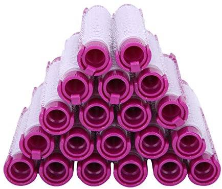 20pcs Perm Rods for Long and Short Hair, Plush Lock Design, No Damage, No Heat, DIY Hairdressing Tools, Hair Rollers with Hair Cold Wave Rods (Purple)