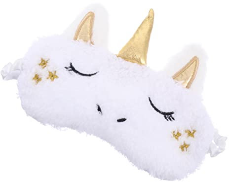 GLEAVI Schlafmaske Mit Augenbinde Plüsch-schlafmaske Einhorn-design Schlaf-augenschutz Bequeme Augenmaske Für Reisen Und Zuhause