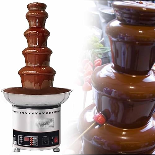 DDZJTPP Fontaine à Chocolat électrique,Fontaine à Fondue Au Chocolat pour Fête,Machine à Cascade De Chocolat Fondante,Fonctionne 12 Heures en Continu,Utilisation Commerciale,5Tier