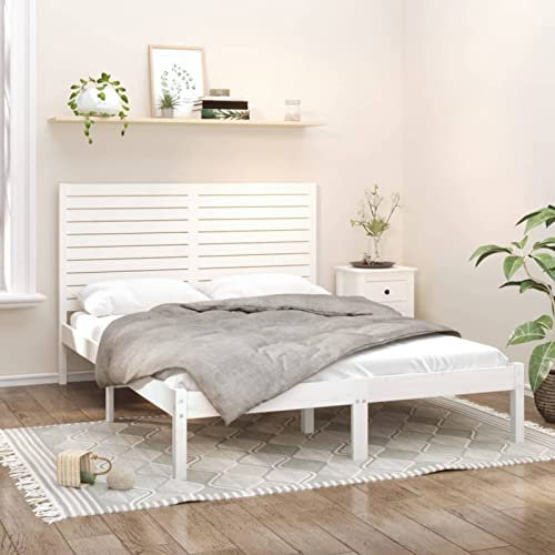 Camerina Massivholzbett Bettgestell Bed Frame Bett Mit Bettkasten Hausbett Bett Massivholz Weiß 160x200 cm - 3104619