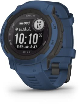 Garmin Instinct 2 Solar, GPS Outdoor Watch, Solar Charging Capabilities, Multi-GNSS Support, Tracbak Routing, Tidal Blue (Renewed)