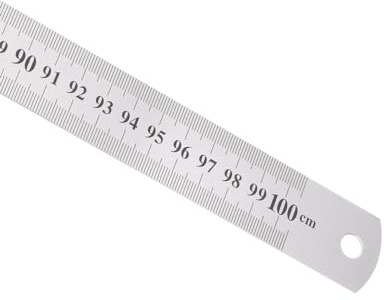 Kozelo Regla de Acero Inoxidable - [1M/40 Pulgadas X 1.1 Pulgadas] Herramientas de Medición de Metal de Doble Lectura para Uso En Diseño Arquitectónico