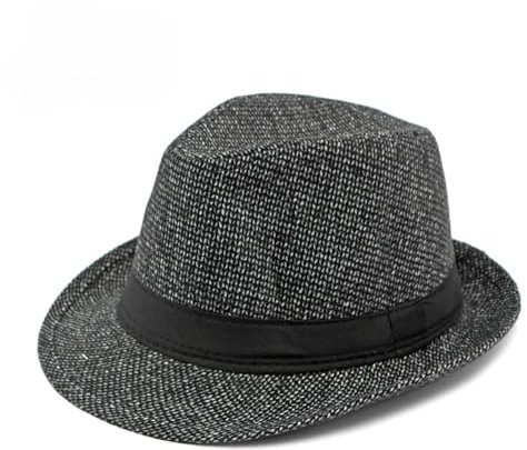FULUJIDI Fedora Trilby Filzhut Hut Retro Herren Jazz Hüte Sonnenhut Modische Top Hüte Opa Eimer Hüte Schwarz Weiß