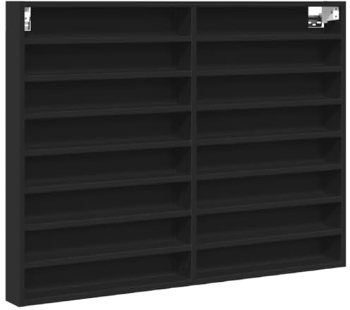vidaXL Vitrinenschrank Schwarz 100x8,5x75 cm Holzwerkstoff