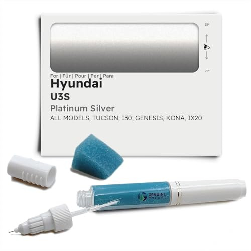 Genuine Colors Stylo de Retouche PLATINUM SILVER U3S pour Hyundai Argent TUCSON I30 GENESIS KONA IX20