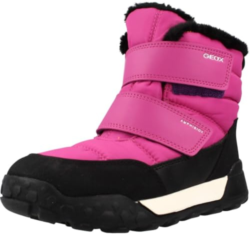 Geox J TREKKYUP Girl B AB Bottines Fuchsia/noir, taille 33 EU, Noir fuchsia, 33 EU
