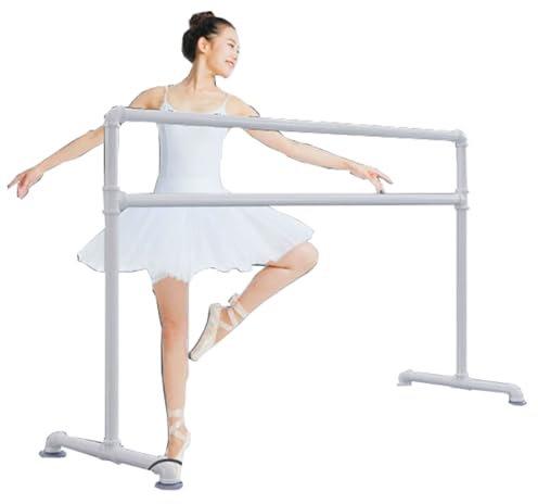 Tanzstangen* Ballettstange for Zuhause, tragbare Ballettstange for Kinder und Erwachsene, freistehende Doppelstange mit rutschfester Unterlage, stabile Basis, robuste Tanz-Streckstange for Zuhause, Fi