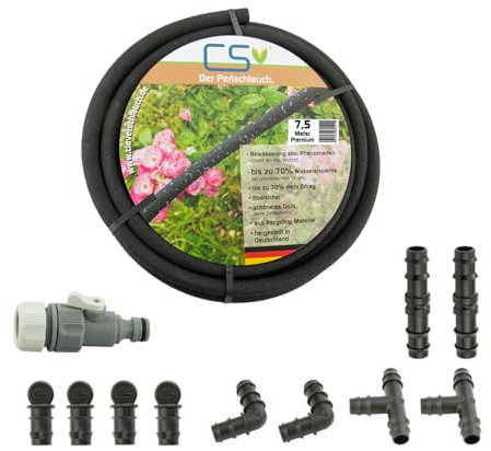 CS Perlschlauch Premium 7,5m mit Regulierventil Durchflussreduziert & Set