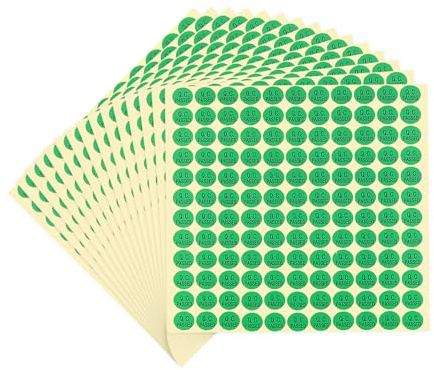 PATIKIL Adesivi QC Passed 0.5x0.35, 1980 Pcs Adesivi Controllo Qualità Gestione Magazzino Etichette Approvazione Ispezione, Verde (15 Fogli)