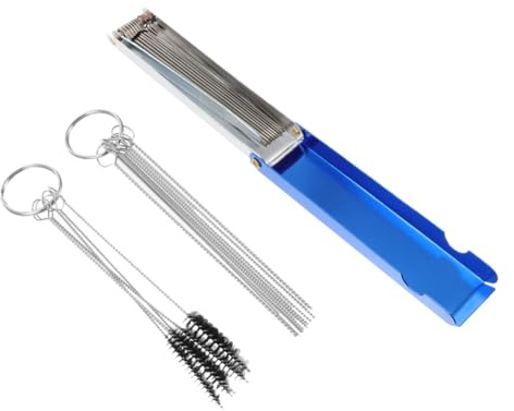 LOORGVEL 3 Sets Carburettor Cleaning Kit with Stainless Steel Brushes for Motorcycle and Atv, Reusable Tools for Removing Carbon Dirt Deposits, for Cleaning Small Equipment