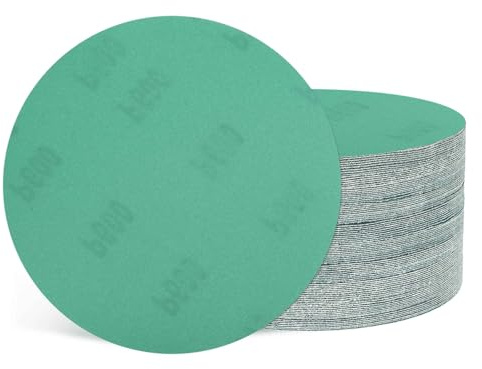 Kozelo 50Pcs Sanding Discs 152 mm 600Grit Hook and Loop Sandpapers Green | Orbital Sandpaper Suitable for Metal Wood Furniture DIY Grinding and Polishing