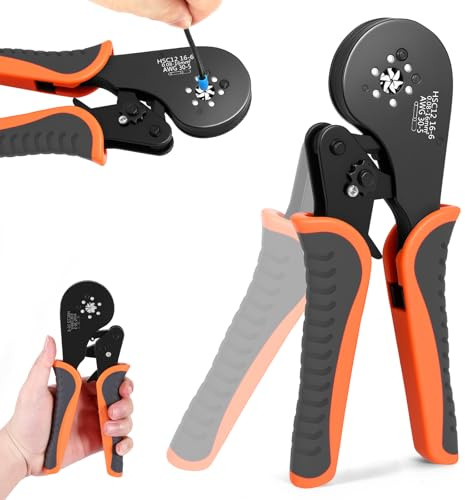 Lot de pinces à sertir 0,08-16 mm² - Ferrules d'extrémité de fil - Pliers de sertissage hexagonaux - Pour connecteurs isolés, non isolés et à sertir