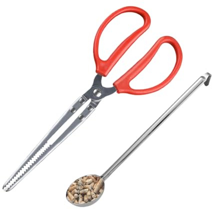 GkgWuxf Tenazas Para Fuego De Campamento - Garra Con Textura Granular De Mango Largo | Garra Para El Agarre De Troncos De Fuego - Para Uso En Cocina Barbacoa Interior Pizza Playa Y Servicio