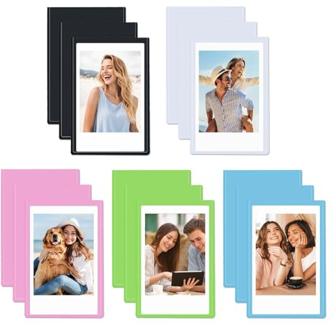 yolzhxe 15 Piezas 9,3x6,3cm Marcos Fotos Magnéticos, Mini Marco Magnetico | Magnetic Picture Frames, Foto Iman Nevera, para Fotos, Mensaje, Postales y Sellos（Multicolor）