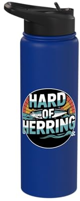 Hard Of Herring Fishing Pun Angler Hobby - Stainless Steel Insulated Water Bottle