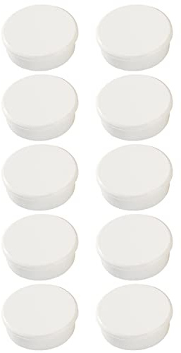 Dahle 95538 Magnete (Durchmesser 38 mm), mit einer hohen Haftkraft von 25N, 10 Stück, weiß