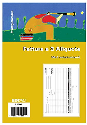 EDIPRO - E5289A - Rechnungsblock mit 3 Steuern 50 x 2 selbstaufblasend f.to 29,7 x 22