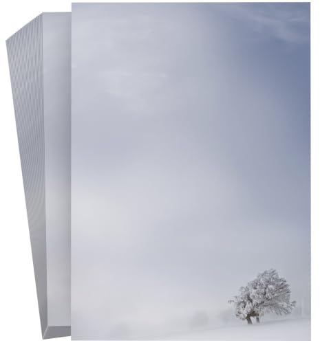 Weihnachtsbriefpapier Weiße Stille, A4, 100 Blatt weihnachtliches Briefpapier