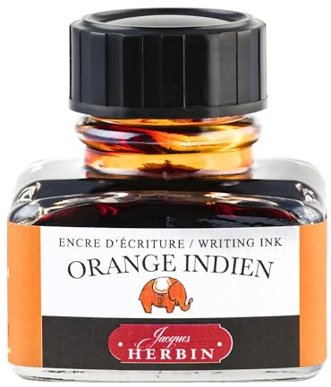Herbin 13057T - Botella de tinta de 30 ml para pluma y bolígrafo roller, naranja indio