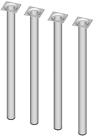 Element System Möbelfuß rund – Stahlrohrfuß, ideal als Tischbein für die Gestaltung individueller Möbelstücke – Ø 30 mm, Länge 600 mm, Weiß
