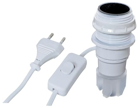 TIBELEC Adattatore Bottiglia E14 con Interruttore + Spina Bianca