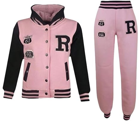 A2Z 4 Kids Unisex Baseball Tracksuit Varsity Hoodie Jogger Outfit Set | Fleece Activewear Ensemble Featuring Contrast Panels For Daily Comfort