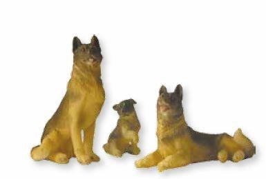 Unbekannt Krippenzubehör Schäferhunde 3tlg. Höhe 6,5cm geeignet für 13-18cm Figuren