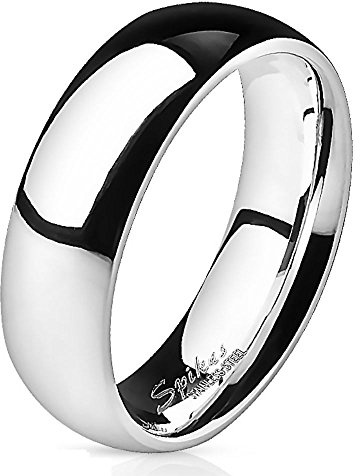 Bungsa 60 (19.1) Ring Edelstahl für Damen und Herren Chirurgenstahl hochglanzpoliert Silber (Ring Damen Fingerring Partnerringe Verlobungsringe Trauringe Damenring Edelstahlring Chirurgenstahl)
