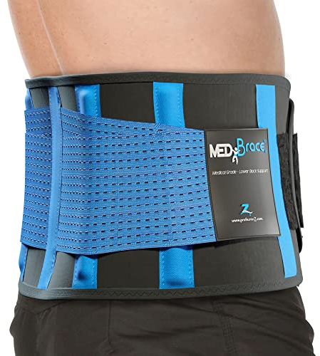 MEDiBrace Rückenstützgürtel Rückenbandage, Lendenwirbelstütze für unteren Rücken mit Verstellbarer Rückengurt und Stützstreben zur Rückenschmerzen Linderung