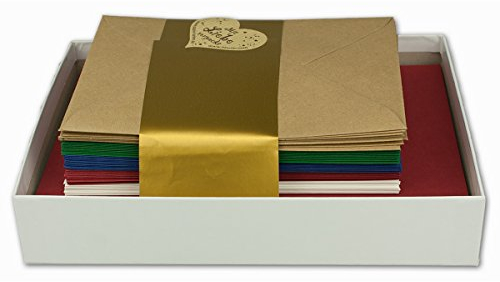 25x Farbige Faltkarten blanko mit Umschlag und Einlegeblättern in DIN B6 - Winterfarben