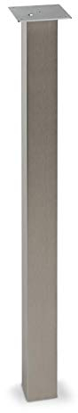 1 Stück Tischbein eckig 100 x 100 Höhe 870mm Edelstahloptik höhenverstellbar Belastbarkeit 150 kg Stützfuß Schreibtischfuß Tischfuß von SO-TECH®