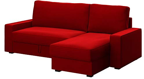 Soferia Sofabezug Kompatibel Mit VILASUND Bettsofa Sofaüberzug Sofaüberwurf Sofaschoner Cover Kratzfest Hydrophobie Allergenfrei Elegance Rot