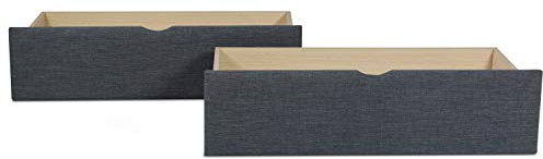 Homestyle4u 2er Set Bettkasten mit Rollen Grau Aufbewahrung Schubladen unterm Bett Bettauszug | Artikel 1916