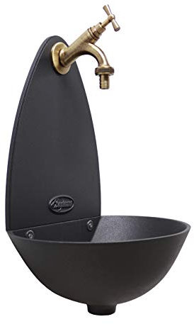 Fonderia Bongiovanni | Fontaine de Jardin | Fontaine Murale | Modèle Palma | avec Robinet Laiton Bruni | pour Maison Jardin | Fontaine d'extérieur| Fontaine de Jardin extérieur