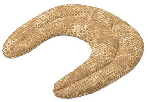 Cojín térmico para el cuello | Saco cervical térmico de semillas | Almohada térmica compartimentada para semillas de colza (color: batik oro)