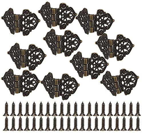 Vintage Scharniere, antike dekorative Scharniere 10pcs / set Korrosionsschutz Anti-Rost für Schmuckkästchen für Schubladen für Puppenhäuser