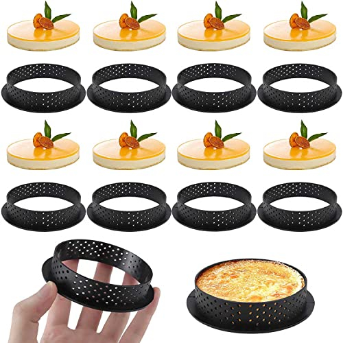 ZDNT 8 Piezas Molde Para Tartas Anillo de Tarta de Pastelería Cortador Perforado Postre Molde de Pastel Tarta de Anillo de Círculo Decorador de Postres para Tartas,Hornear DIY,pan,galletas,chocolate