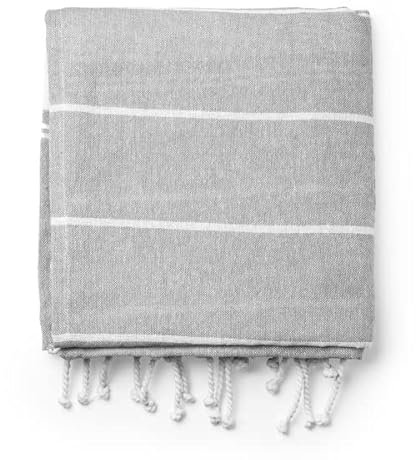 CIERREGI - Telo Asciugamano Mare Grande Cotone 180x90 - Ideale per Lettino Spiaggia e Piscina - Ottimo Anche Come Pareo (Grigio Vigore)