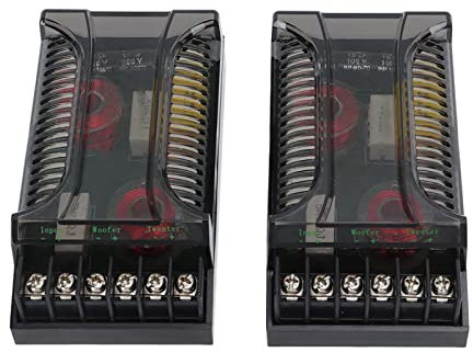 Crossover Electrónico de Audio para Automóvil, 2 Piezas 2 Vías Crossover de Audio para Automóvil Protección contra Sobrecorriente Divisor de Frecuencia de Altavoz de Disipación de