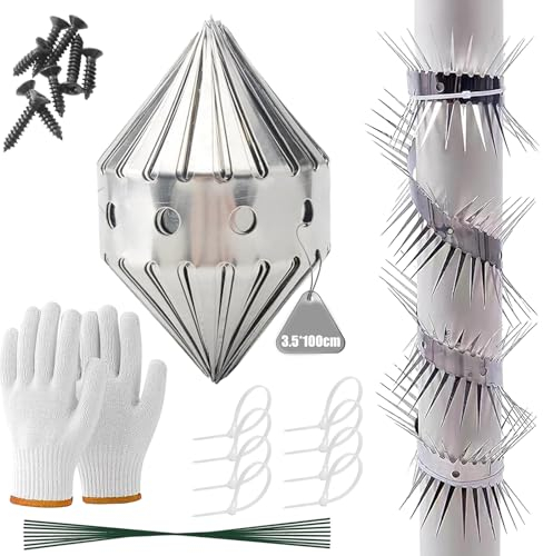 Coffee Life Plus 100cm protezione per martore in acciaio inox,cintura di protezione per martore,protezione contro arrampicata dei gatti,Cintura Repellente Gatti,Griglia Protezione Piante Alberi Tubi