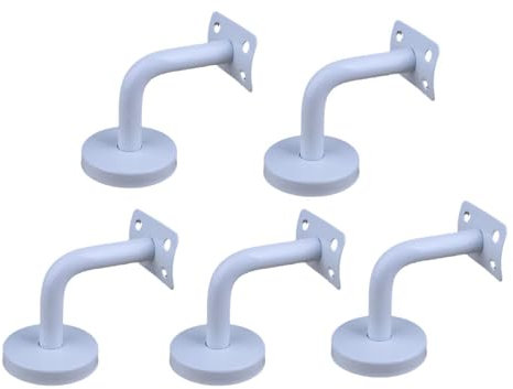OWKAY 5pcs schwarz und weiß gebogener Handlauf Edelstahl-Handlauf Wandhalterung Handlauf Treppe Handlauf Geländer Zubehör