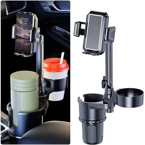 Supporto Della Tazza Dell'Automobile, NATGIC Porta Bevande Auto Potenziato 3-in-1 Supporto Della Tazza Expander & Organizzatore Interno Dell'Automobile 2 Porta Tazze (Nero - Piccola Dimensione)