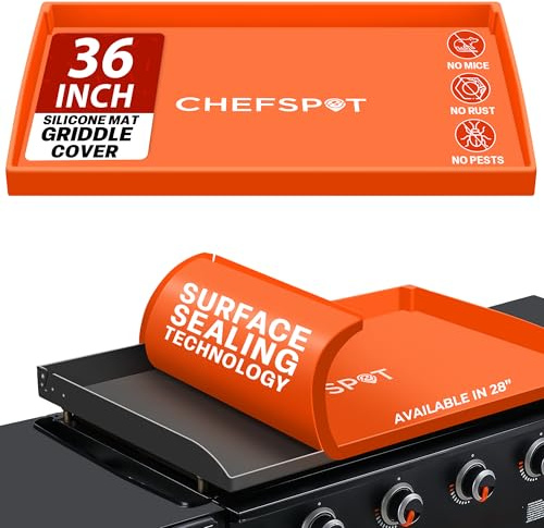 CHEFSPOT Silikon-Grillmatte für 91,4 cm Blackstone Grillzubehör – strapazierfähige, wiederverwendbare Grillabdeckung in Lebensmittelqualität – vollständige Abdeckung – schützt vor Rost, Insekten und