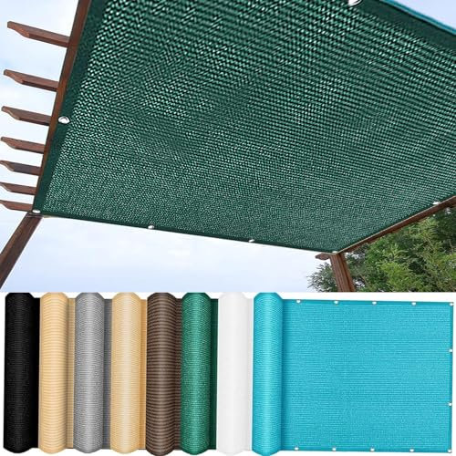 Sichtschutz Outdoor 1,6 x 1,7 m Wind- & UV-Schutz für Garten Terrasse Dunkelgrün Balkonverkleidung mit Seil & Aluminium Ösen