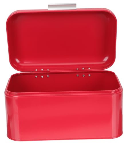 Ciieeo Red Iron Bread Box Creative and Fashionable with Good Airtightness and Strong Sturdy Material Kitchen Storage Box for Homes and Coffee Shops