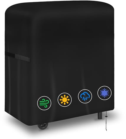 Funda Barbacoa Exterior Impermeable, Cubierta BBQ de Parrilla 420D Oxford Protector, Anti-Viento/Anti-Polvo/Anti-Humedad, Resistente al Desgarro/Agua/Lluvia/Nieve/Sol (77 * 70 * 110cm)
