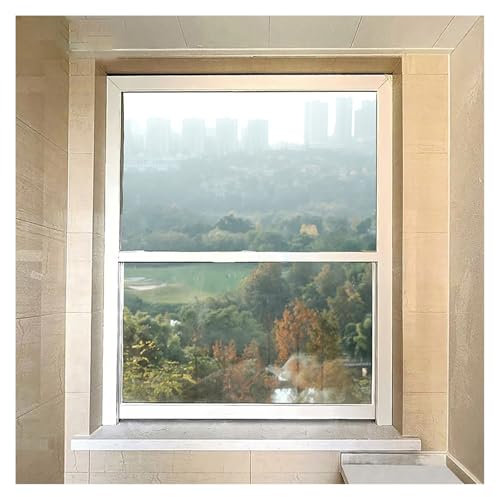 Finestra scorrevole verticale con telaio in alluminio con dimensioni personalizzabili e porta mobile in vetro temperato (40 x 140 cm (larghezza x altezza), colore: bianco