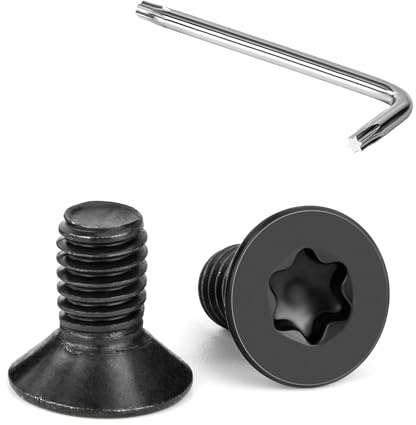 Tunejoy Viti a Testa Svasata M6 x 12 mm Vite Torx Nero Bullone a Macchina in Acciaio Inox A2 V2A Viti a Testa Piatta con Chiavi a T30 Filettatura Completa 20 pezzi