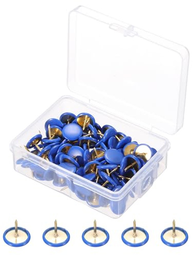PATIKIL Reißzwecken - Blaue Flache 200 Stück, Gesamtlänge 7.6 mm | Pinnadeln, Stecknadeln für Büro, DIY, Nähen und Dekoration